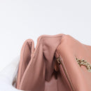 Salvatore Ferragamo Vala Chain Shoulder Bag Leather Pink Gold Auth 151237-19