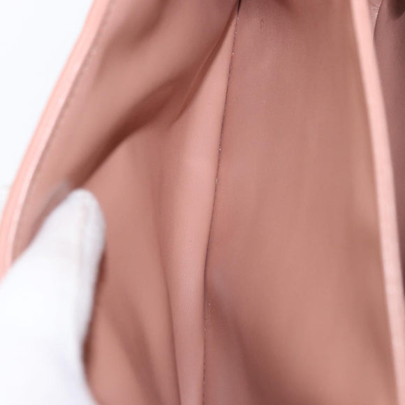 Salvatore Ferragamo Vala Chain Shoulder Bag Leather Pink Gold Auth 151237