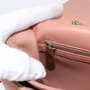 Salvatore Ferragamo Vala Chain Shoulder Bag Leather Pink Gold Auth 151237-21