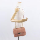 Salvatore Ferragamo Vala Chain Shoulder Bag Leather Pink Gold Auth 151237-25