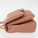 Salvatore Ferragamo Vala Chain Shoulder Bag Leather Pink Gold Auth 151237-5