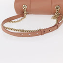 Salvatore Ferragamo Vala Chain Shoulder Bag Leather Pink Gold Auth 151237-7