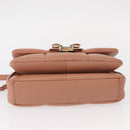 Salvatore Ferragamo Vala Chain Shoulder Bag Leather Pink Gold Auth 151237-9