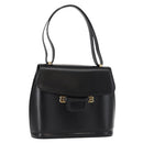 BALLY Shoulder Bag Leather Black Gold Auth 151255-1