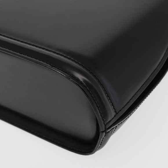 BALLY Shoulder Bag Leather Black Gold Auth 151255