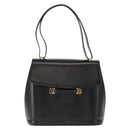 BALLY Shoulder Bag Leather Black Gold Auth 151255-13