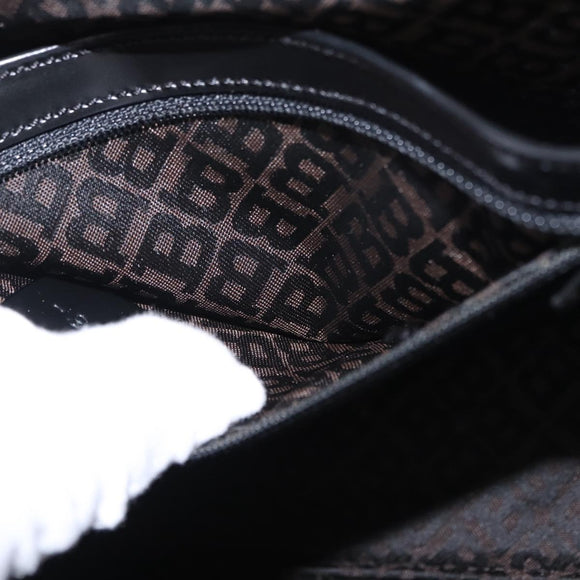 BALLY Shoulder Bag Leather Black Gold Auth 151255