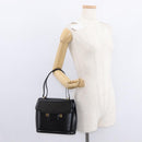 BALLY Shoulder Bag Leather Black Gold Auth 151255-25