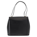 BALLY Shoulder Bag Leather Black Gold Auth 151255-2