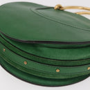 Chloe Pixy Hand Bag Leather Suede 2way Green Gold Auth 151257-15