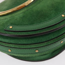 Chloe Pixy Hand Bag Leather Suede 2way Green Gold Auth 151257-16