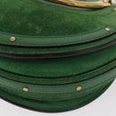 Chloe Pixy Hand Bag Leather Suede 2way Green Gold Auth 151257-9