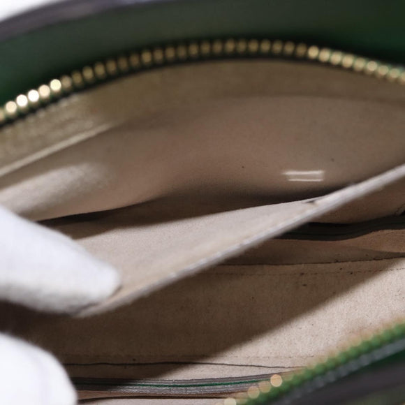 Chloe Pixy Hand Bag Leather Suede 2way Green Gold Auth 151257