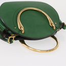 Chloe Pixy Hand Bag Leather Suede 2way Green Gold Auth 151257-6