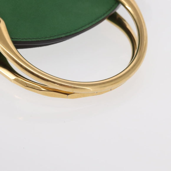 Chloe Pixy Hand Bag Leather Suede 2way Green Gold Auth 151257