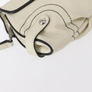 Salvatore Ferragamo Gancini Shoulder Bag Leather Silver White Auth 151258-16