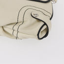 Salvatore Ferragamo Gancini Shoulder Bag Leather Silver White Auth 151258-17