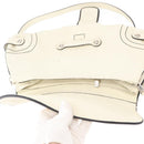 Salvatore Ferragamo Gancini Shoulder Bag Leather Silver White Auth 151258-9