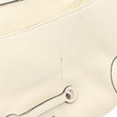 Salvatore Ferragamo Gancini Shoulder Bag Leather Silver White Auth 151258-10