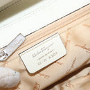 Salvatore Ferragamo Gancini Shoulder Bag Leather Silver White Auth 151258-12
