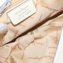 Salvatore Ferragamo Gancini Shoulder Bag Leather Silver White Auth 151258-11