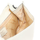 Salvatore Ferragamo Gancini Shoulder Bag Leather Silver White Auth 151258-19