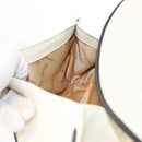 Salvatore Ferragamo Gancini Shoulder Bag Leather Silver White Auth 151258-20