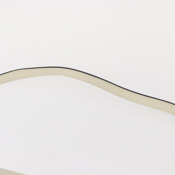 Salvatore Ferragamo Gancini Shoulder Bag Leather Silver White Auth 151258