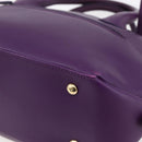 Salvatore Ferragamo Gancini Hand Bag Leather 2way Purple Gold Auth 151259-17