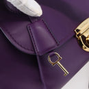 Salvatore Ferragamo Gancini Hand Bag Leather 2way Purple Gold Auth 151259-10