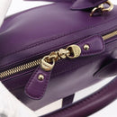 Salvatore Ferragamo Gancini Hand Bag Leather 2way Purple Gold Auth 151259-19