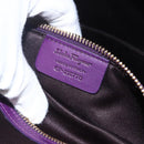Salvatore Ferragamo Gancini Hand Bag Leather 2way Purple Gold Auth 151259-12