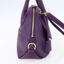 Salvatore Ferragamo Gancini Hand Bag Leather 2way Purple Gold Auth 151259-3