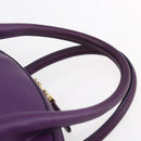 Salvatore Ferragamo Gancini Hand Bag Leather 2way Purple Gold Auth 151259-14