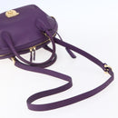 Salvatore Ferragamo Gancini Hand Bag Leather 2way Purple Gold Auth 151259-8