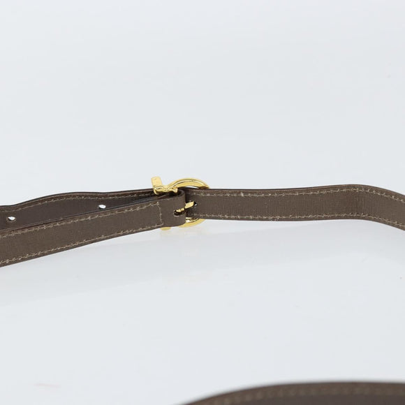 Salvatore Ferragamo Gancini Hand Bag Leather 2way Gray Gold Auth 151260