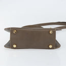 Salvatore Ferragamo Gancini Hand Bag Leather 2way Gray Gold Auth 151260-5