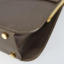 Salvatore Ferragamo Gancini Hand Bag Leather 2way Gray Gold Auth 151260-9