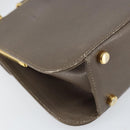 Salvatore Ferragamo Gancini Hand Bag Leather 2way Gray Gold Auth 151260-18