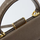 Salvatore Ferragamo Gancini Hand Bag Leather 2way Gray Gold Auth 151260-19