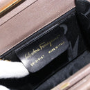 Salvatore Ferragamo Gancini Hand Bag Leather 2way Gray Gold Auth 151260-12
