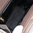 Salvatore Ferragamo Gancini Hand Bag Leather 2way Gray Gold Auth 151260-11