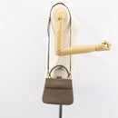 Salvatore Ferragamo Gancini Hand Bag Leather 2way Gray Gold Auth 151260-24