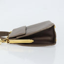 Salvatore Ferragamo Gancini Hand Bag Leather 2way Gray Gold Auth 151260-4