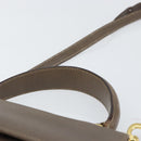 Salvatore Ferragamo Gancini Hand Bag Leather 2way Gray Gold Auth 151260-14