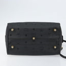 MCM Vicetos Logogram Hand Bag PVC 2way Black Gold Auth 151262-11