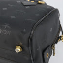 MCM Vicetos Logogram Hand Bag PVC 2way Black Gold Auth 151262-14