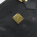 MCM Vicetos Logogram Hand Bag PVC 2way Black Gold Auth 151262-16