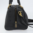 MCM Vicetos Logogram Hand Bag PVC 2way Black Gold Auth 151262-4