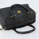 MCM Vicetos Logogram Hand Bag PVC 2way Black Gold Auth 151262-6